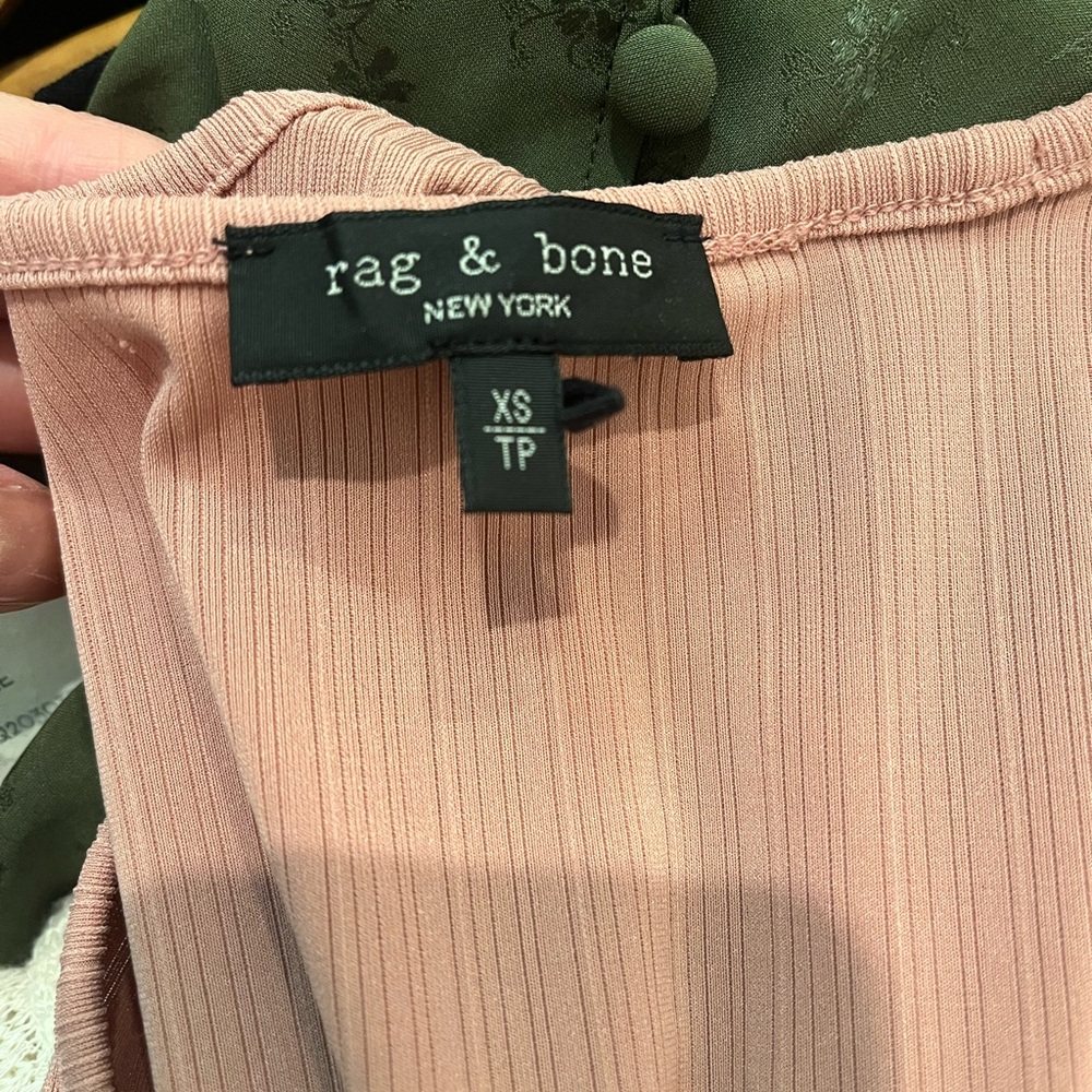 rag & bone V-Neck Ribbed Bodysuit - Rust - Picture 2 of 2